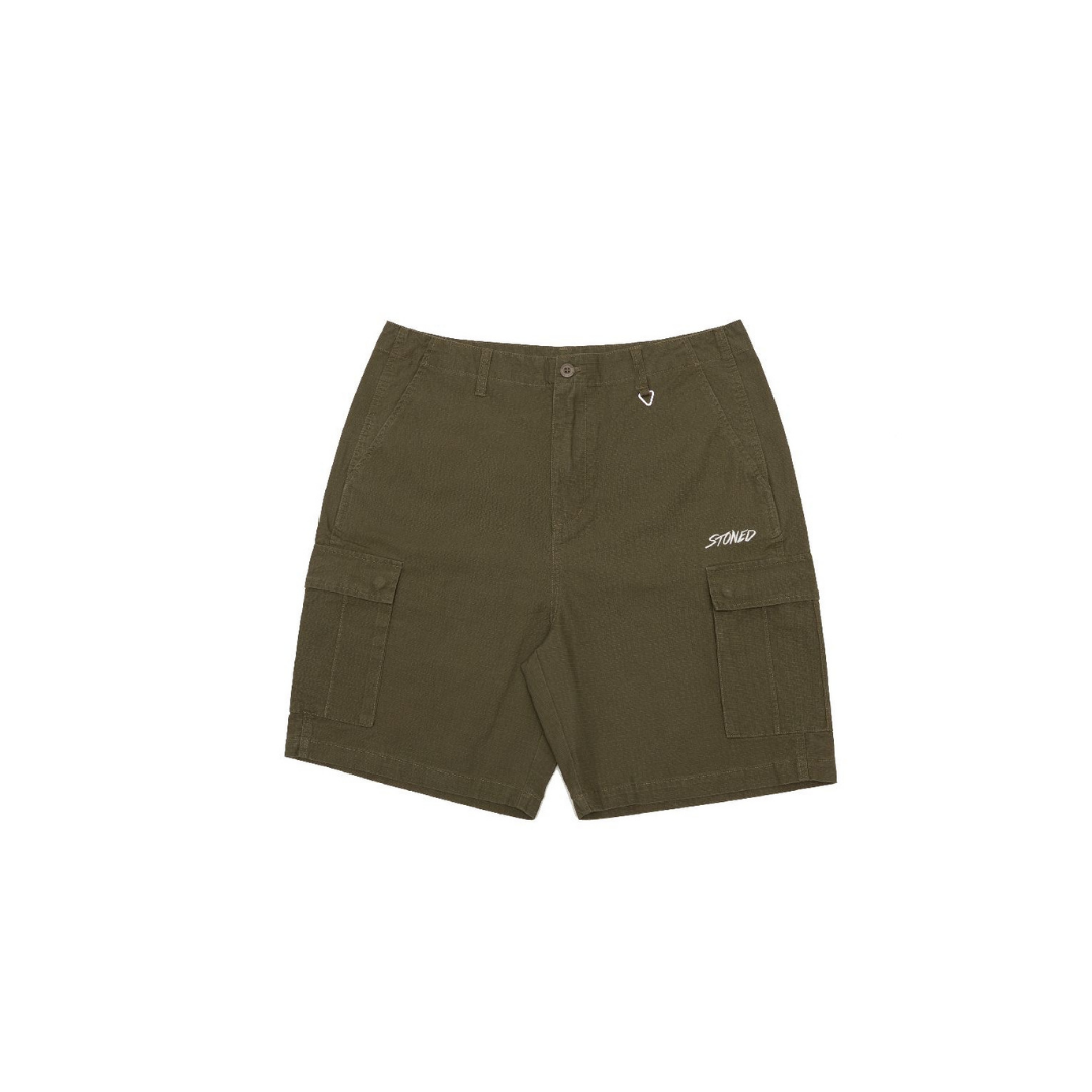 STONED CARGO SHORT OLIVE