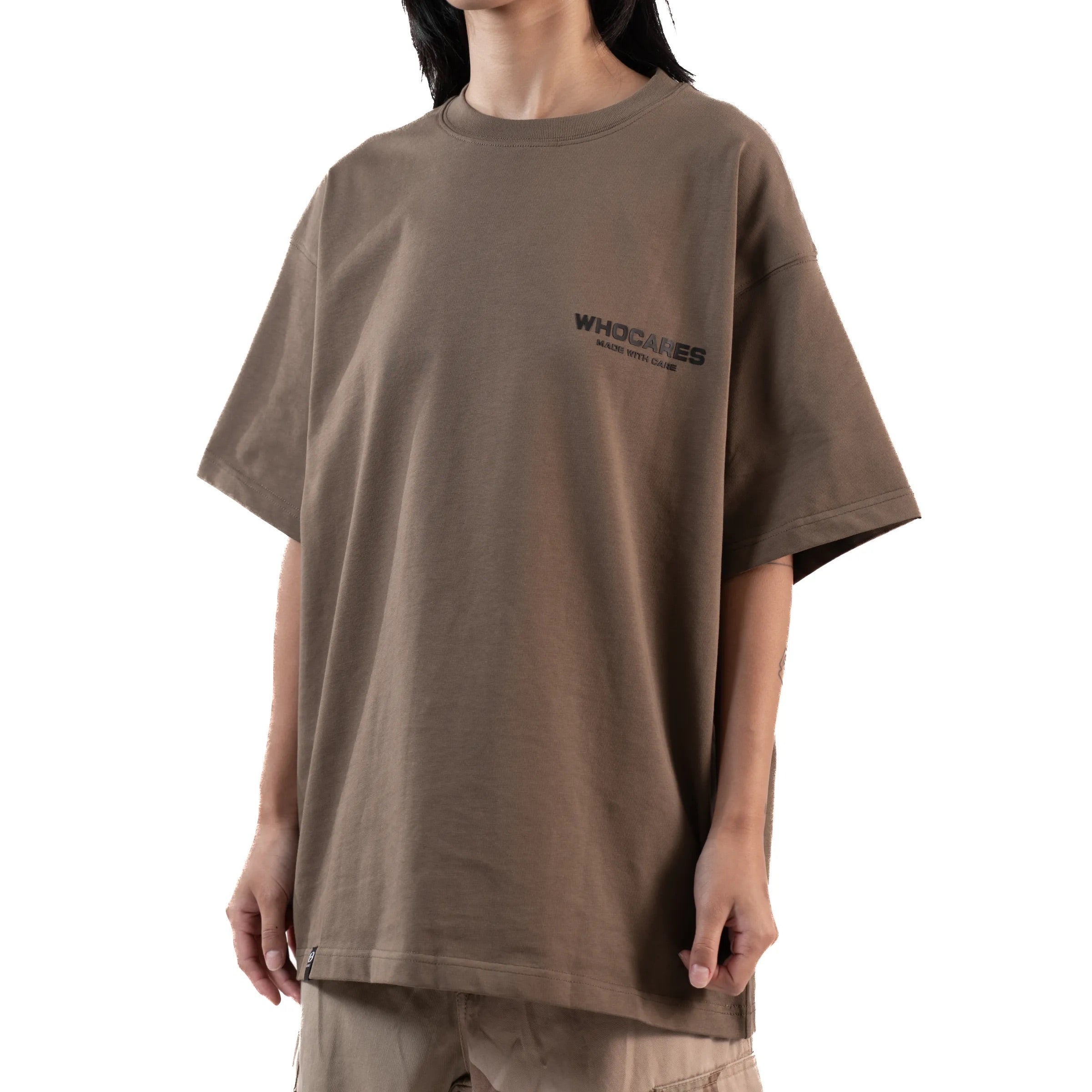 WHOCARES LOGO TEE BROWN