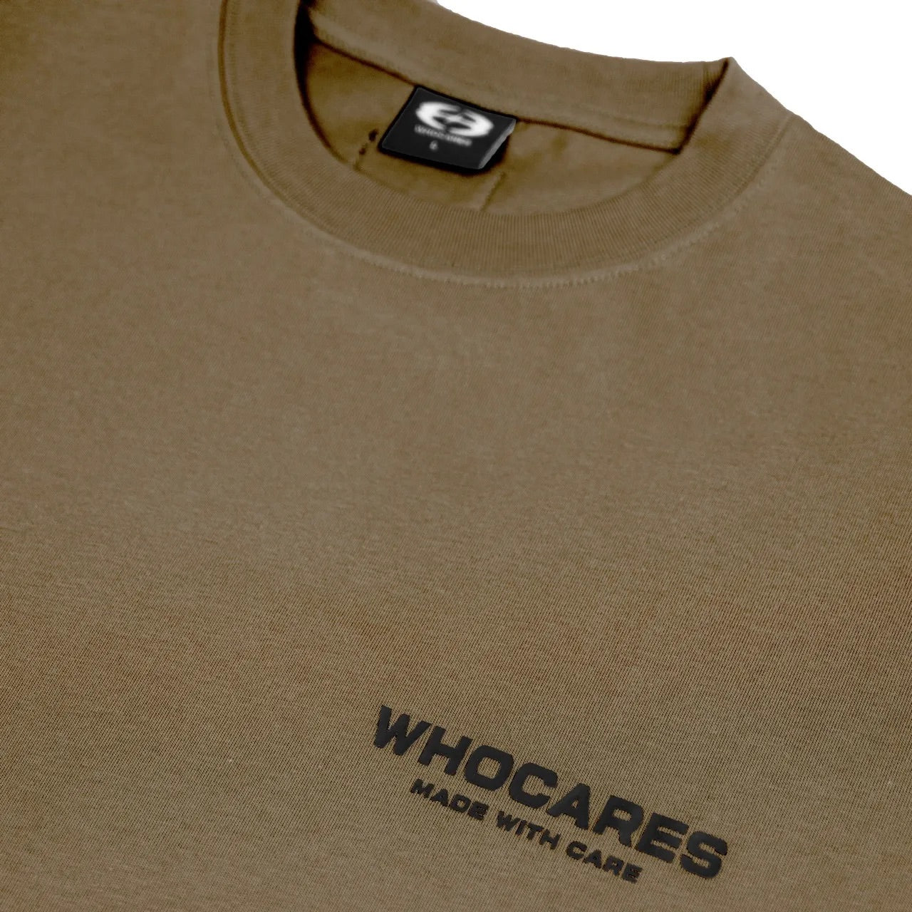 WHOCARES LOGO TEE BROWN