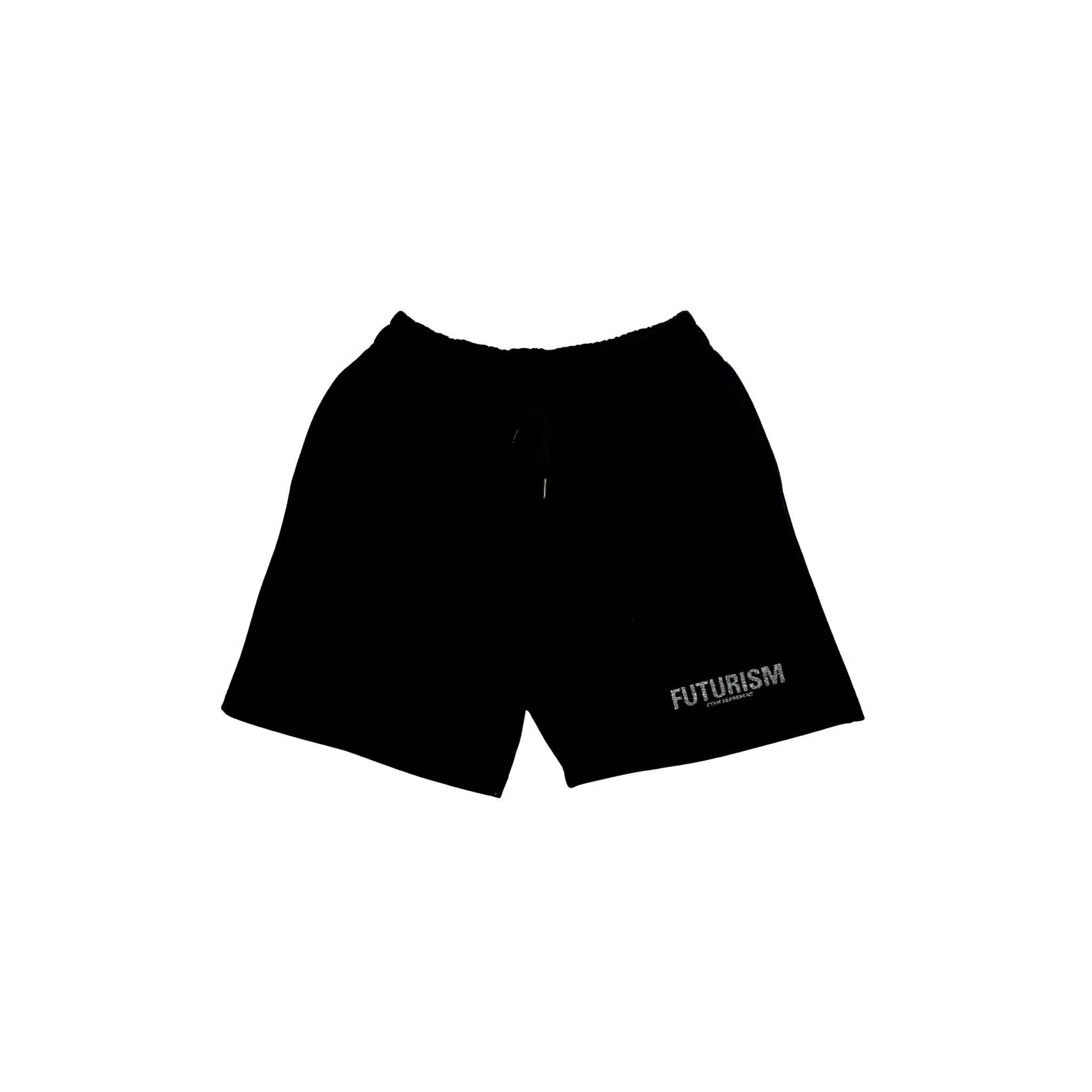FUTURISM GILTER WORDING SHORTS BLACK