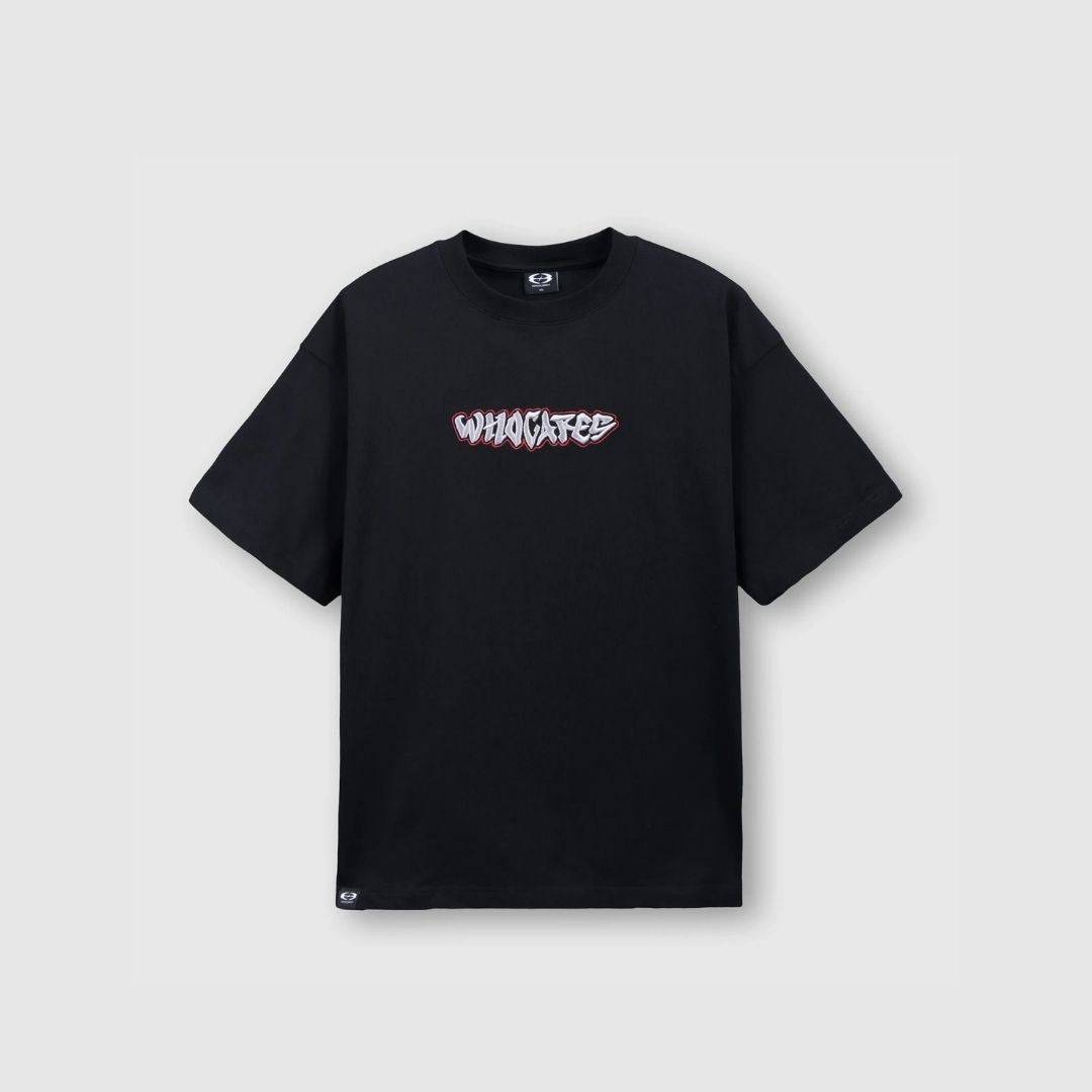 WHOCARES ALL IN EMBROIDERY TEE BLACK
