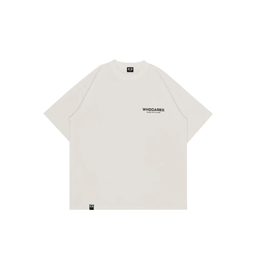 WHOCARES LOGO TEE BEIGE