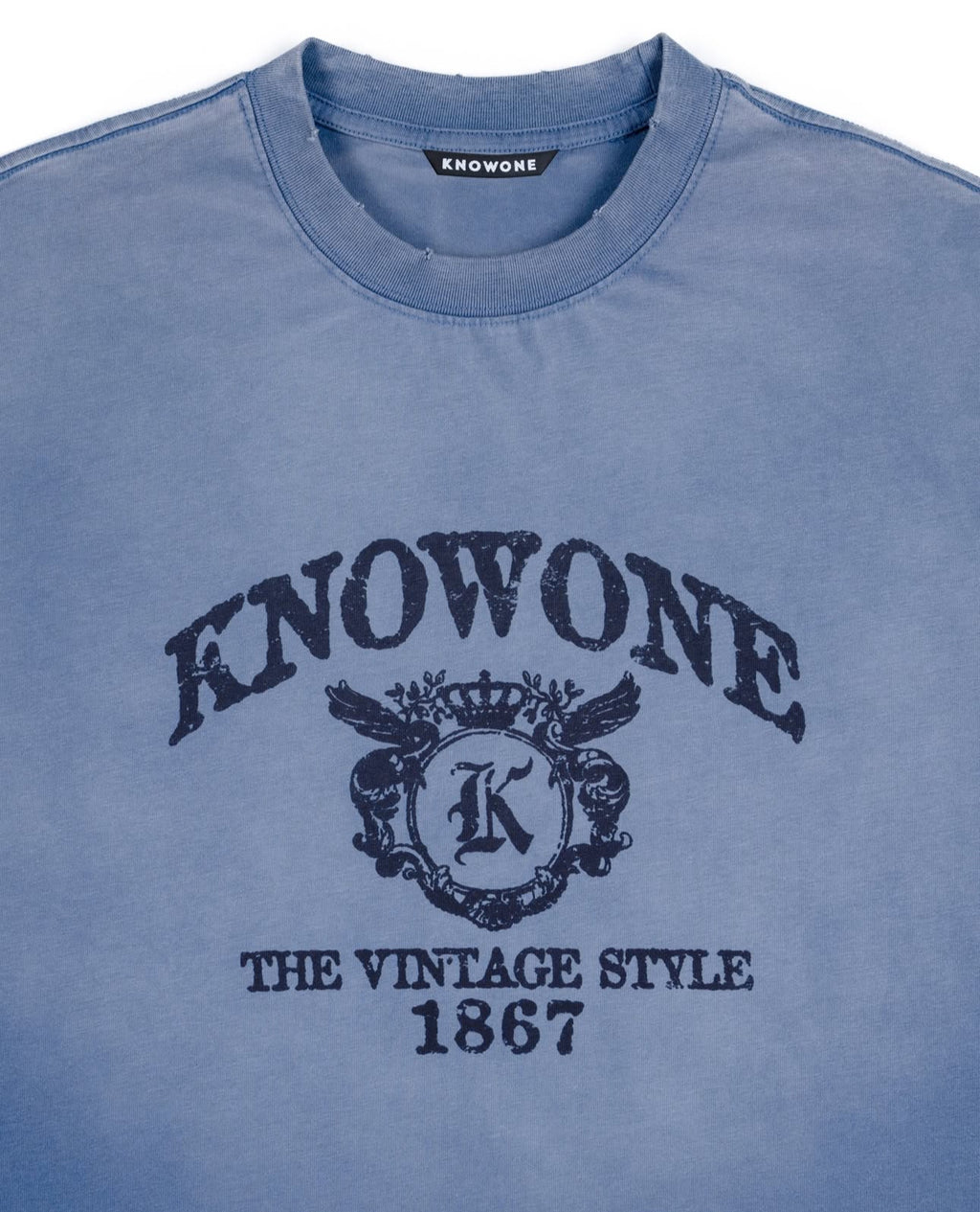 KNOWONE VINTAGE COLLEGE TEE BLUE