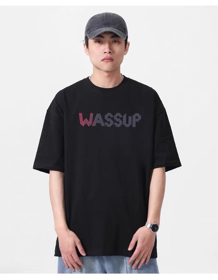 WASSUP LINE TEE BLACK