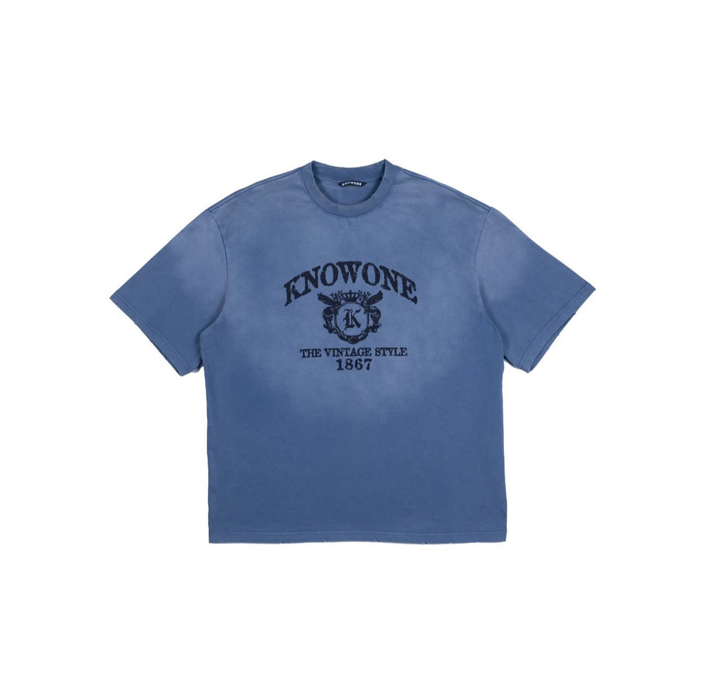 KNOWONE VINTAGE COLLEGE TEE BLUE
