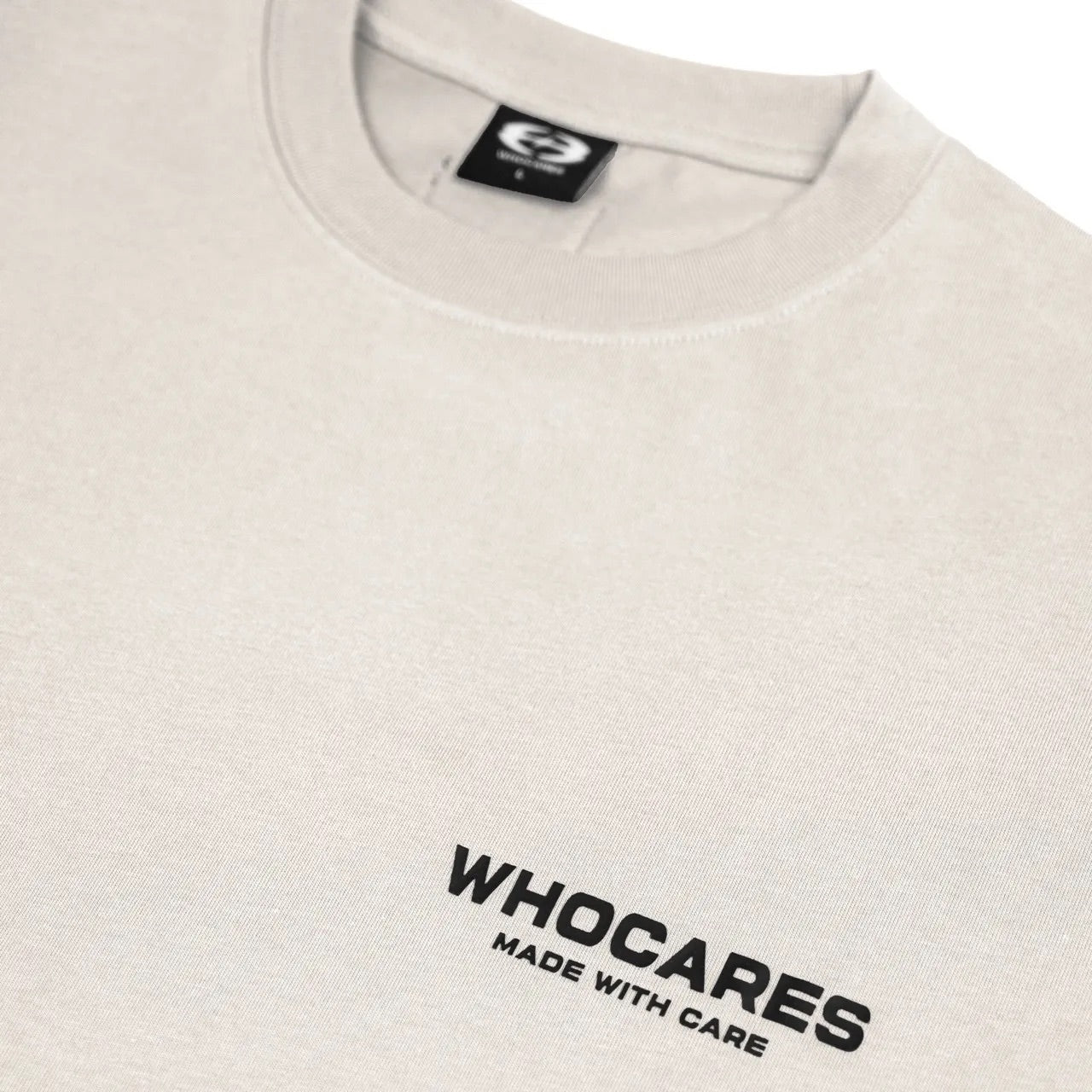 WHOCARES LOGO TEE BEIGE