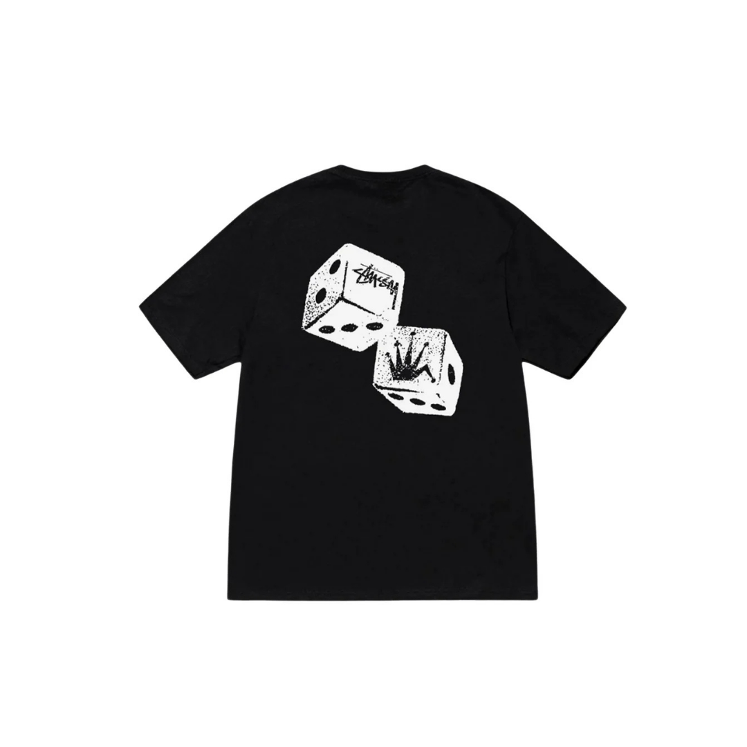 STUSSY SHAKES DICE TEE BLACK