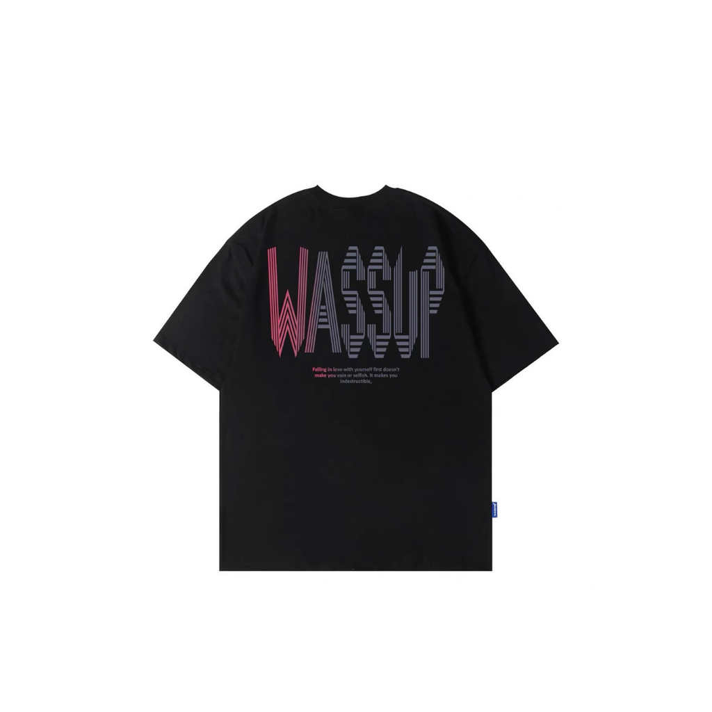 WASSUP LINE TEE BLACK