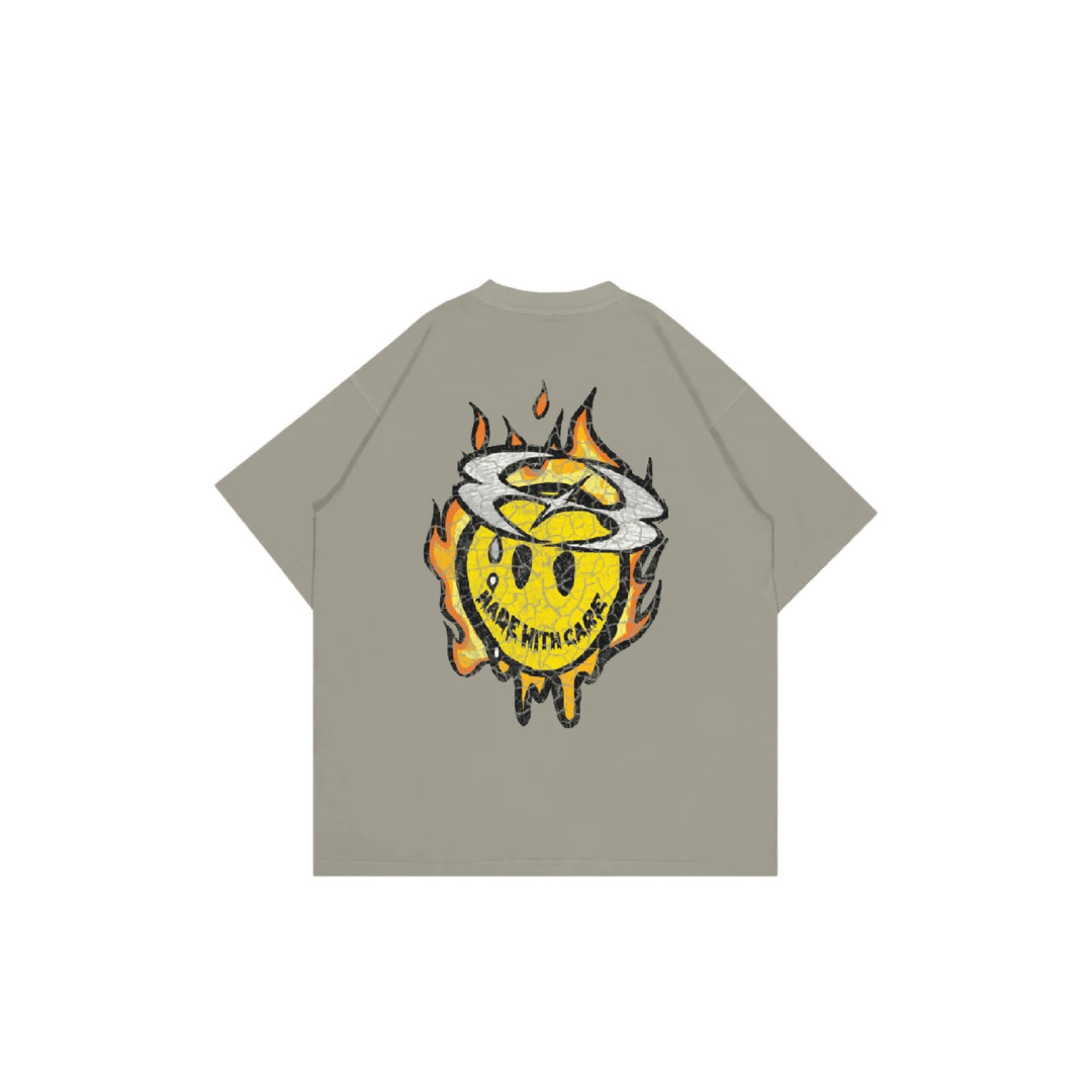 WHOCARES SMILEY KHAKI TEE