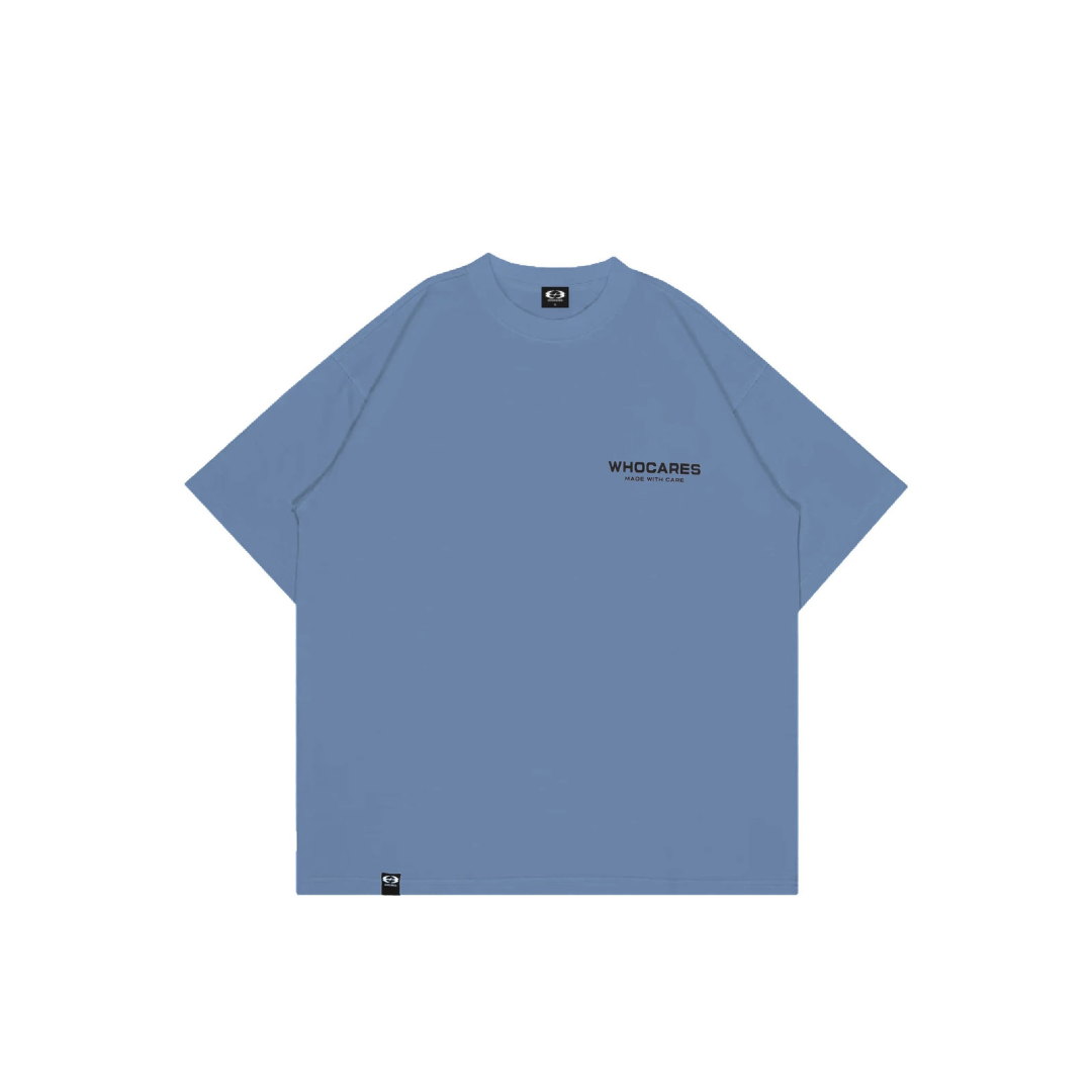 WHOCARES LOGO TEE BLUE