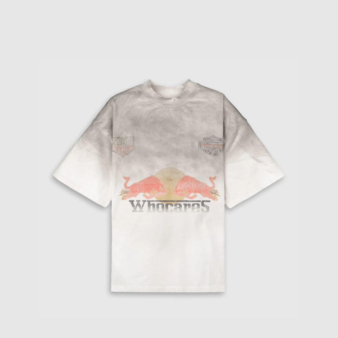 WHOCARES WASHED TURBO MODE TEE  WHITE