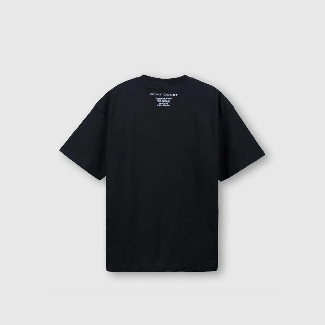 WHOCARES ALL IN EMBROIDERY TEE BLACK