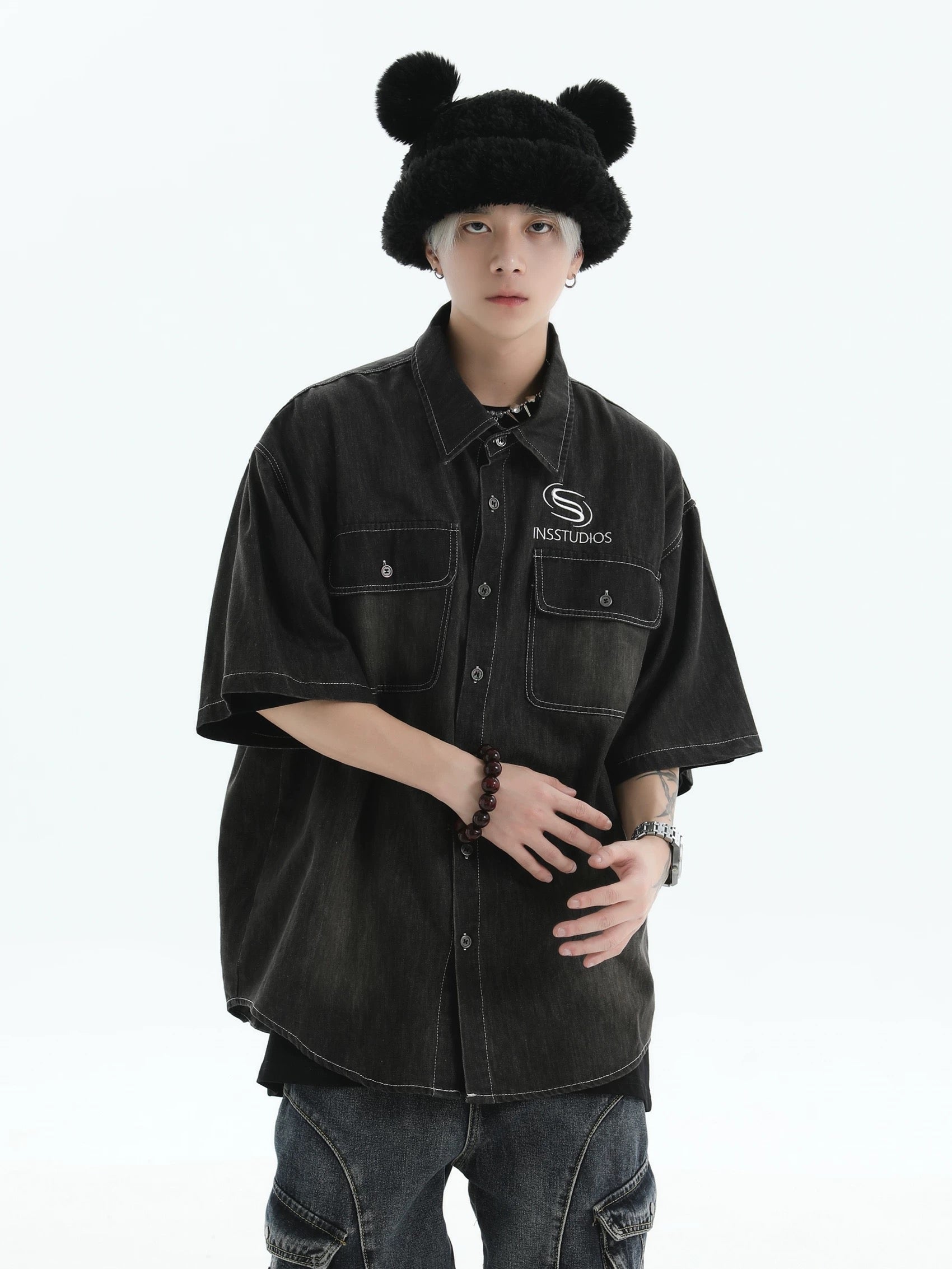 INS DENIM JACKET BLACK II TEE