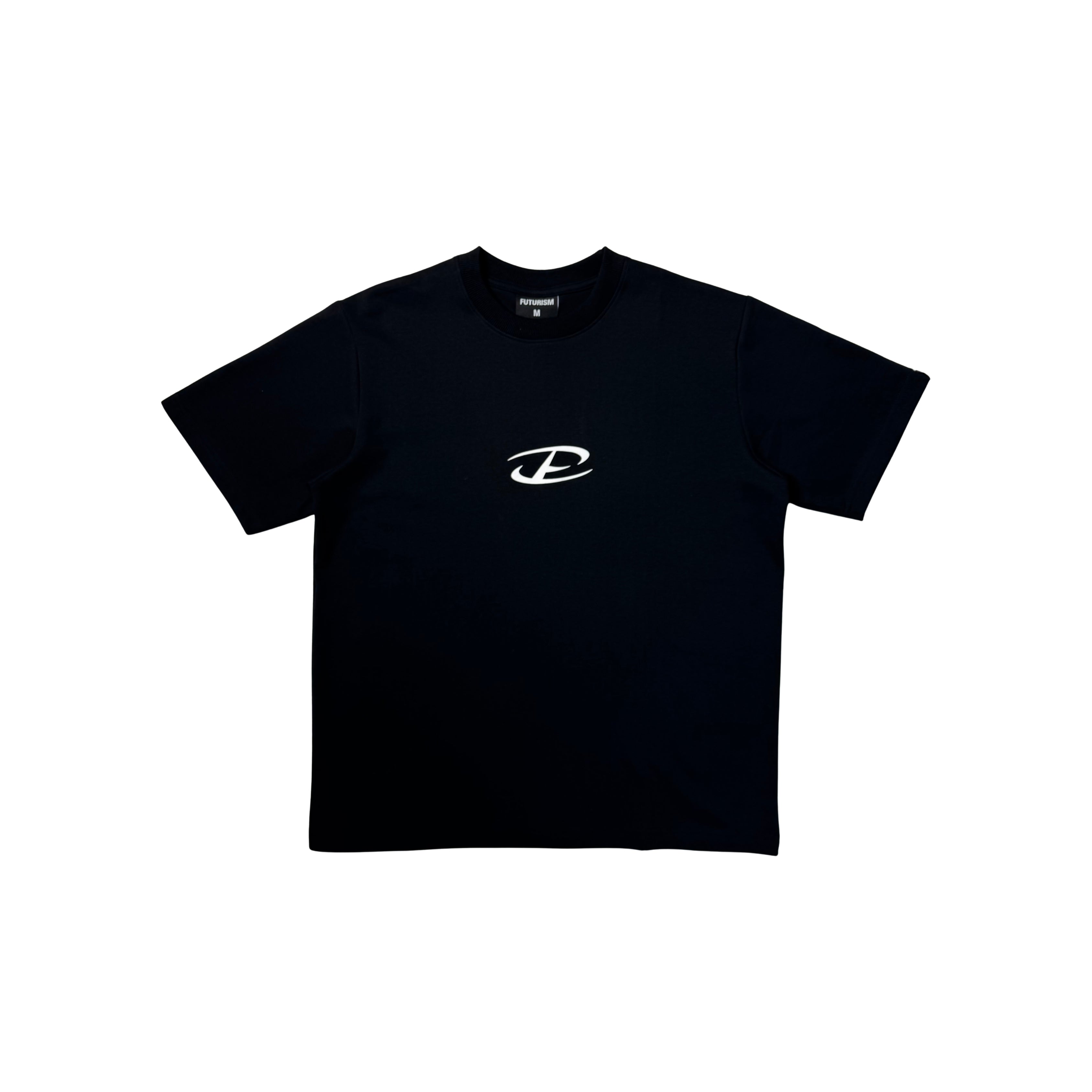 FUTURISM EMBOSSED WORDING TEE BLACK