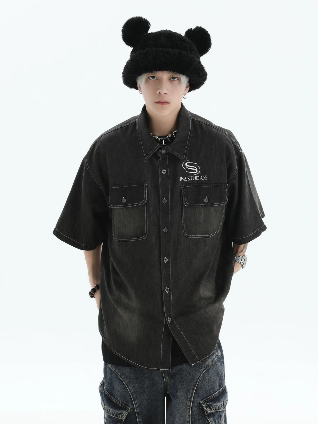INS DENIM JACKET BLACK II TEE