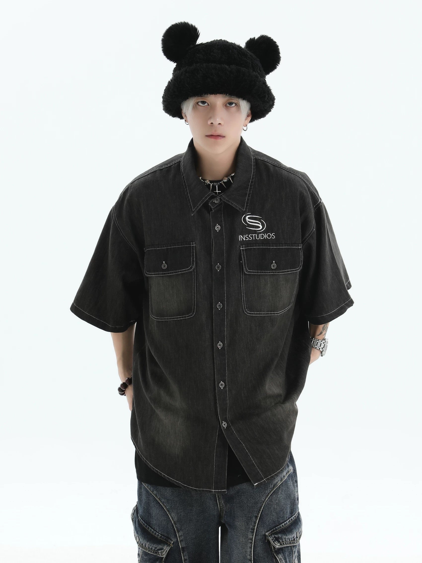 INS DENIM JACKET BLACK II TEE