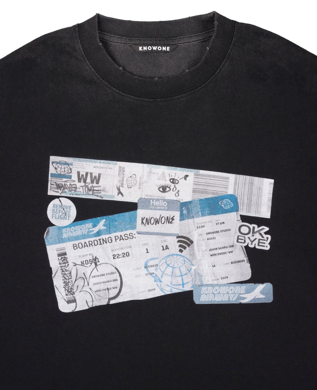KNOWONE ITINERARY TEE BLACK
