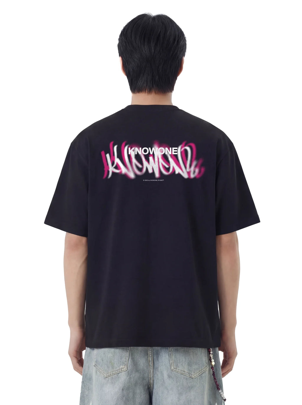 KNOWONE  SPRAY ART TEE BLACK