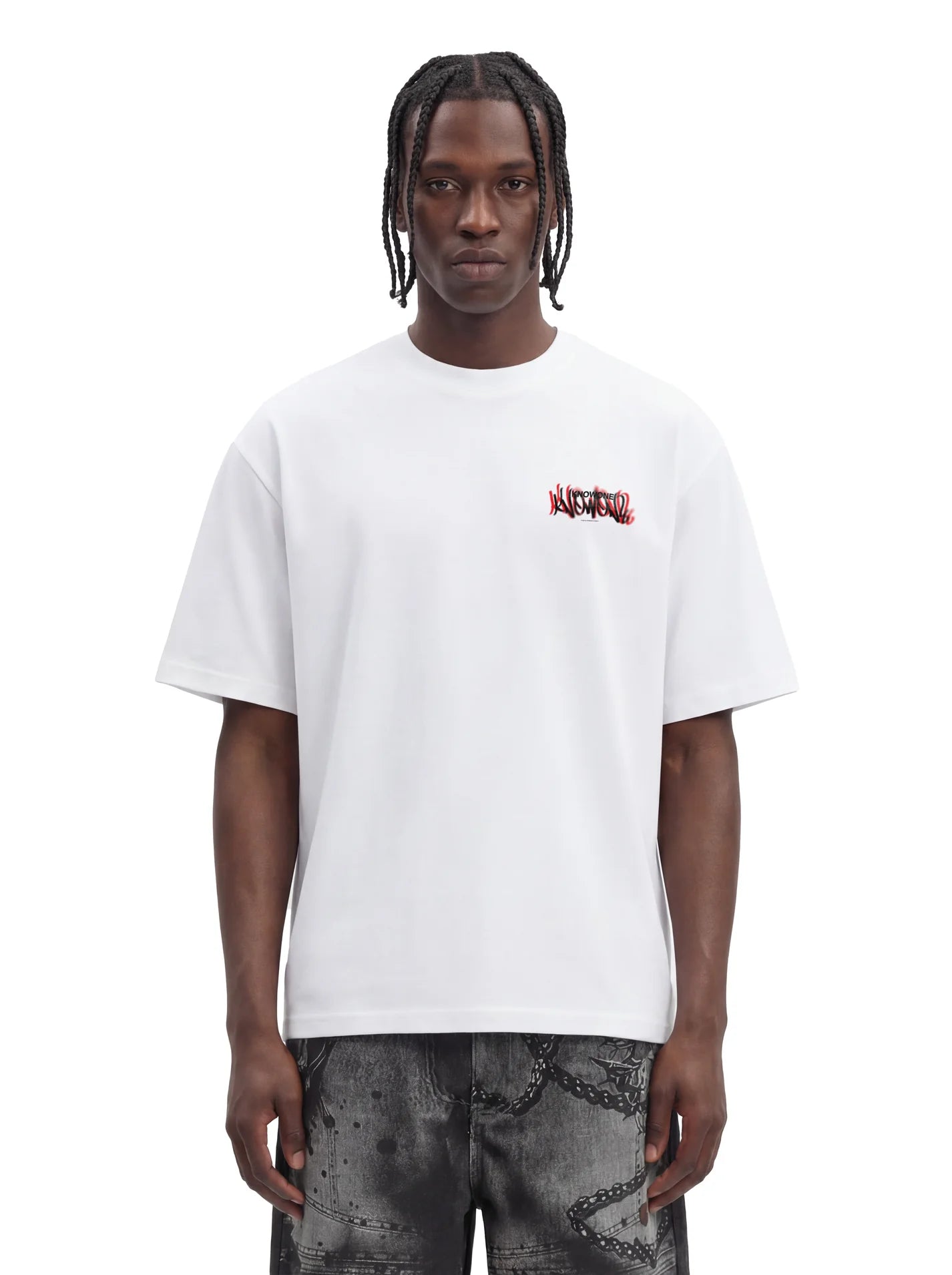 KNOWONE  SPRAY ART TEE WHITE