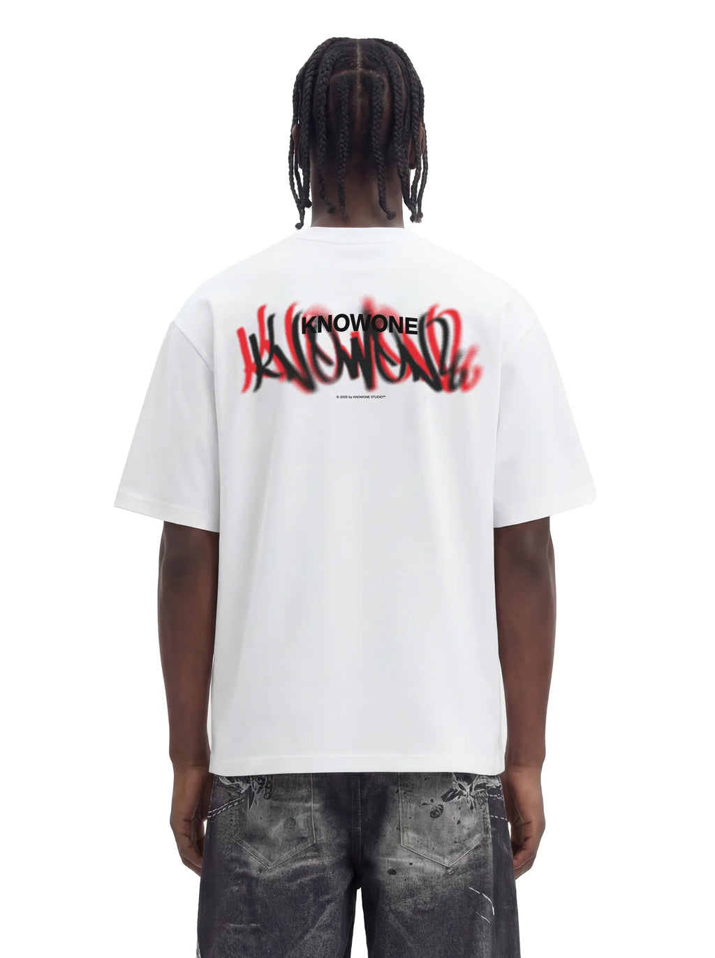 KNOWONE  SPRAY ART TEE WHITE