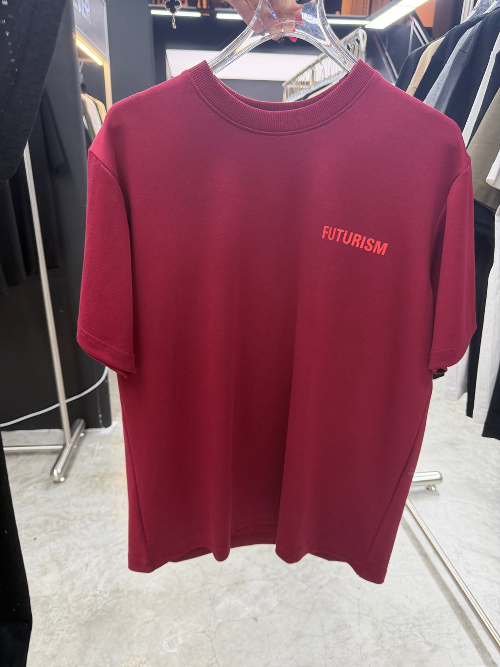 FUTURISM 27 FLURRY WORDING TEE MAROON