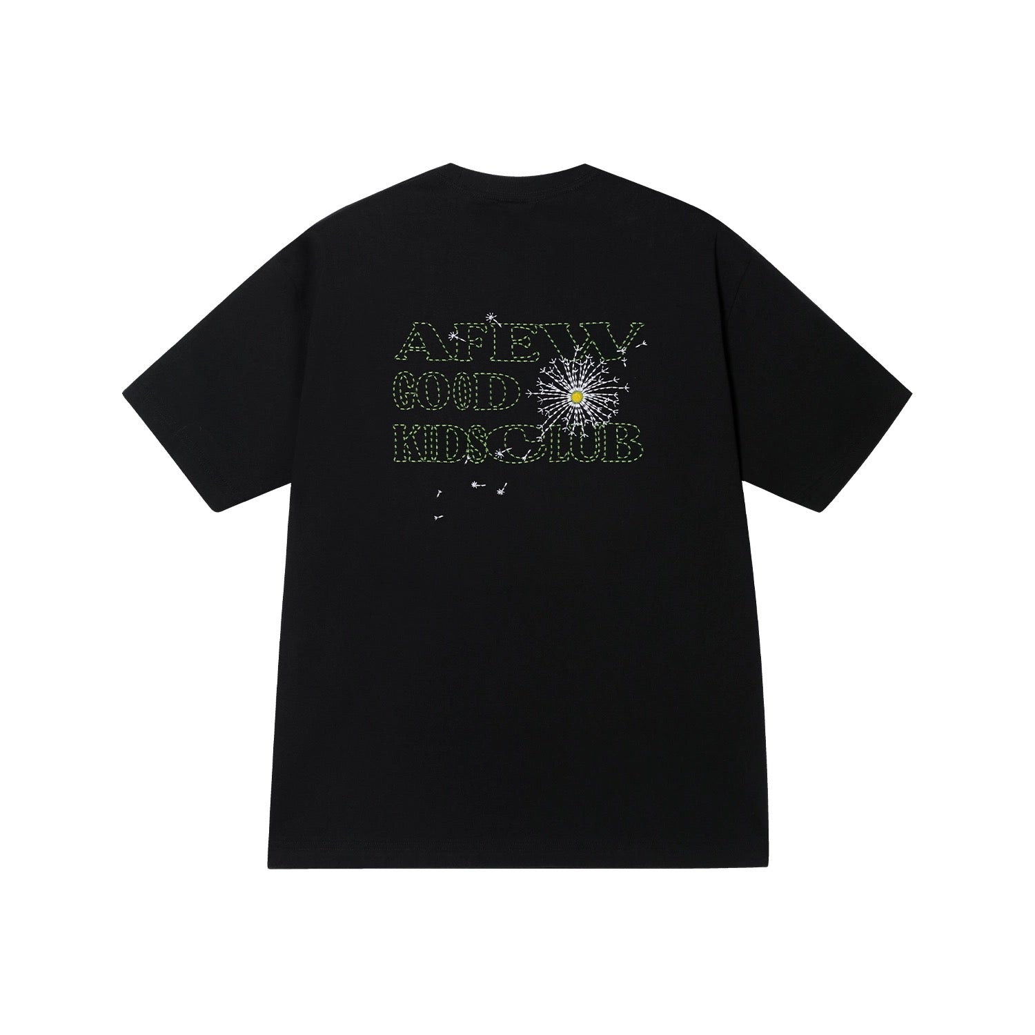 AFGK DANDELION EMBROIDERY TEE BLACK 008