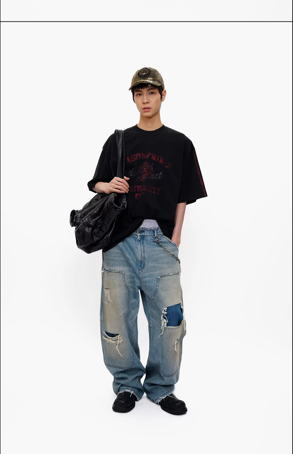 MASONPRINCE 25S CAMPUS MIX TEE BLACK