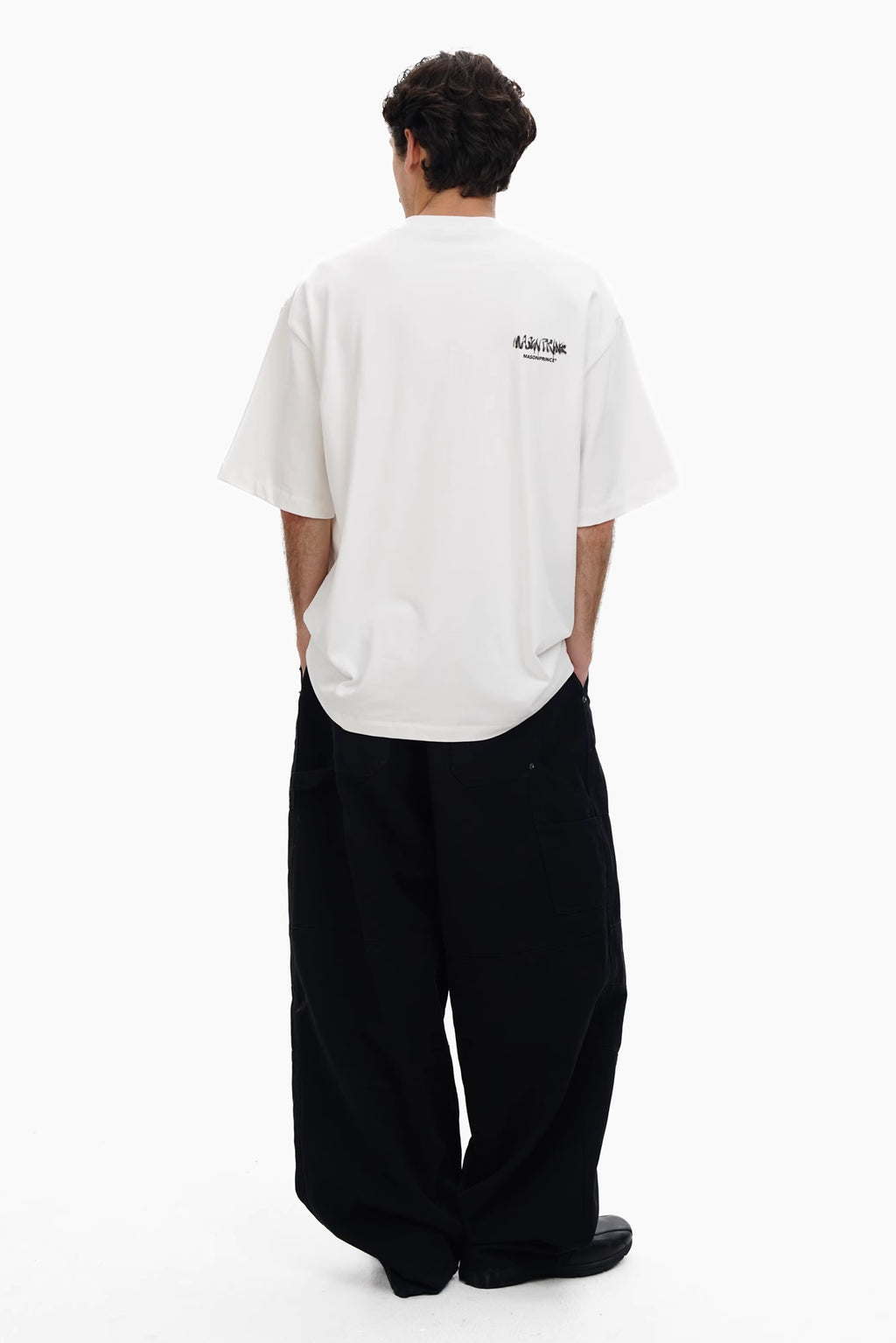 MASONPRINCE DOUBLE BIG LOGO PRINT TEE WHITE