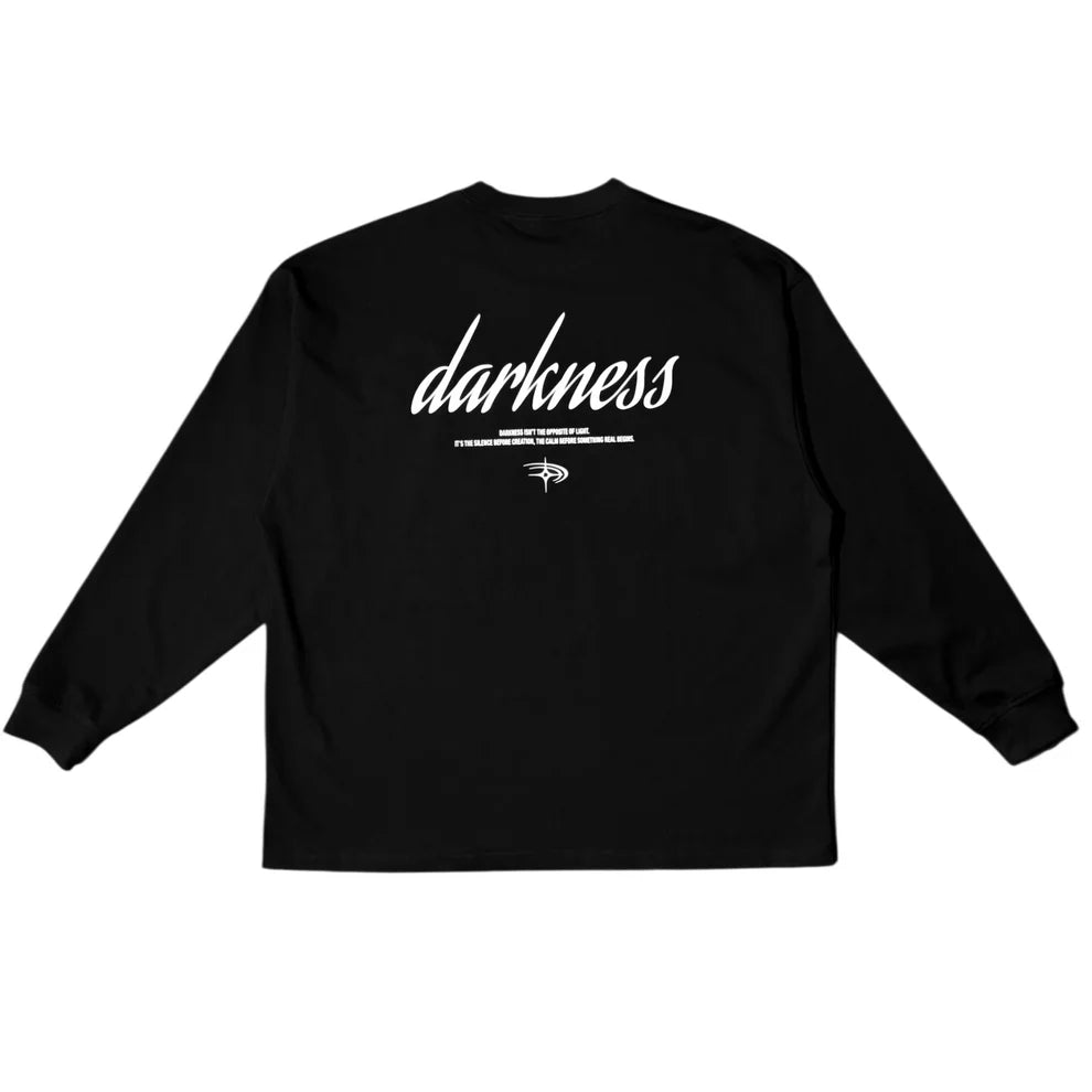 DARKNESS BLACKOUT SCRIPT LONG SLEEVE BLACK