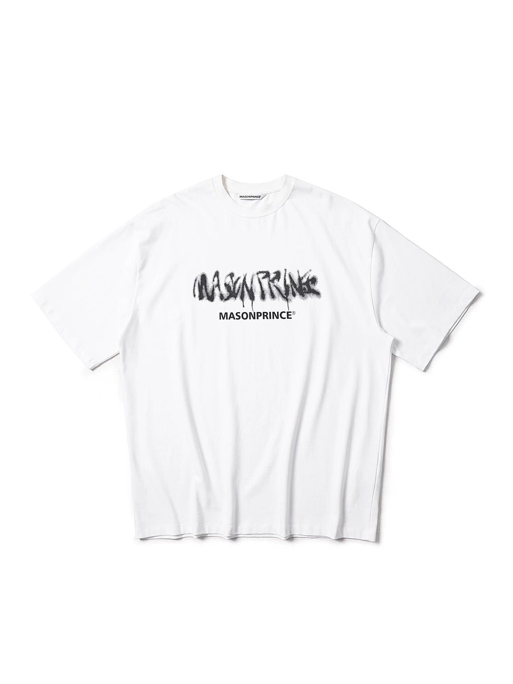 MASONPRINCE DOUBLE BIG LOGO PRINT TEE WHITE