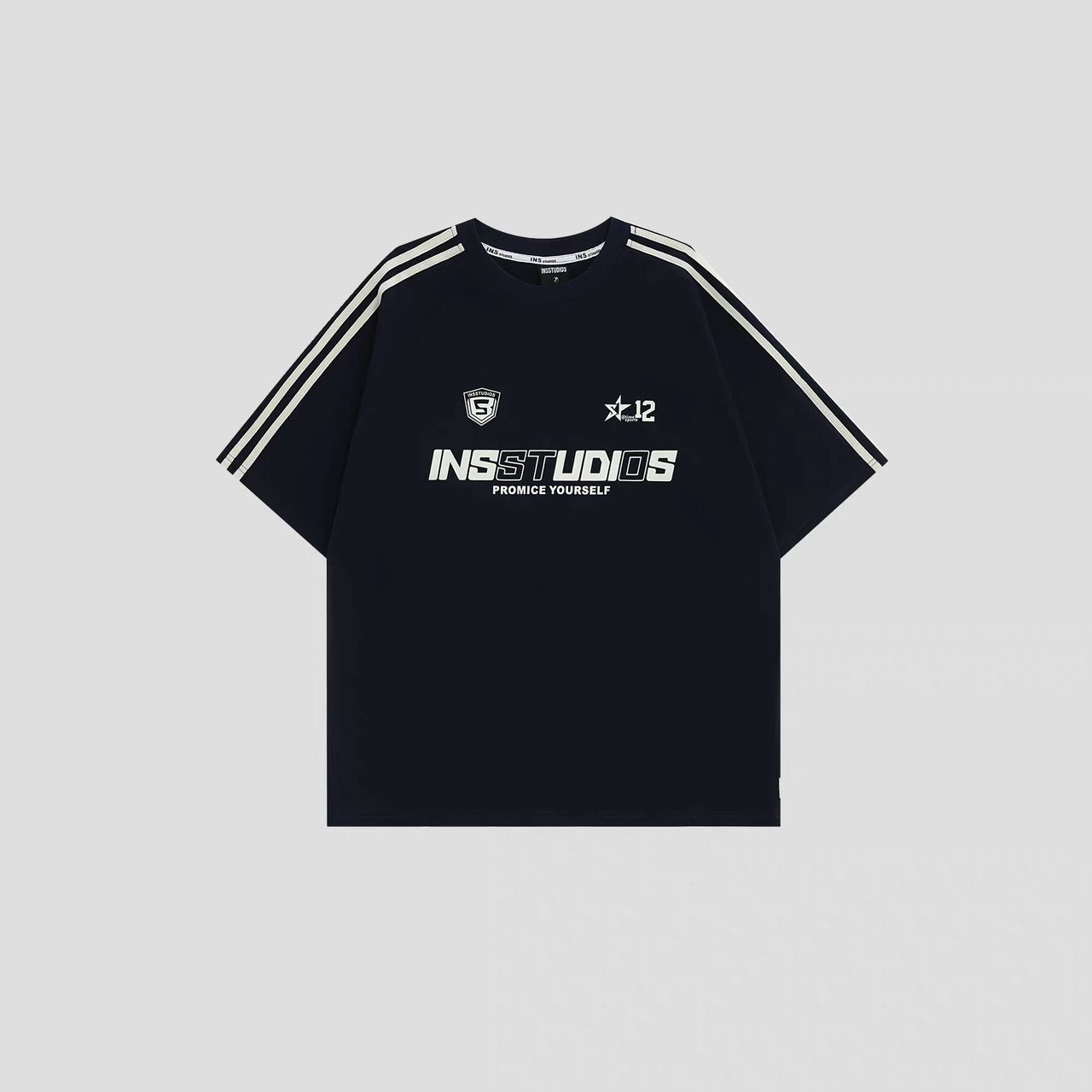 NS STUDIOS VINTAGE THREE STRIPE TEE DARK BLUE