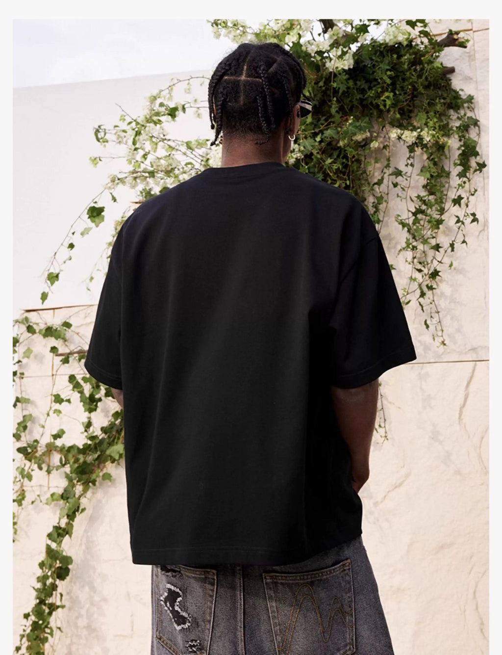 MEDM DETACHABLE VELCRO PATCH TEE BLACK