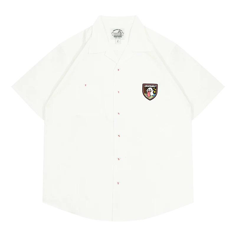 GRAF&WU CUTE BUTTONS COTTON SHIRT WHITE