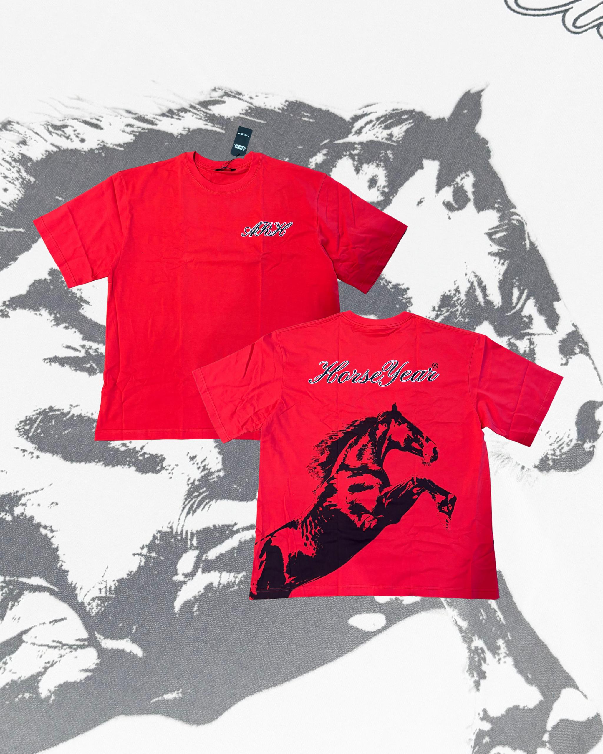 A RISING HUMANITY HORSE RISE TEE RED
