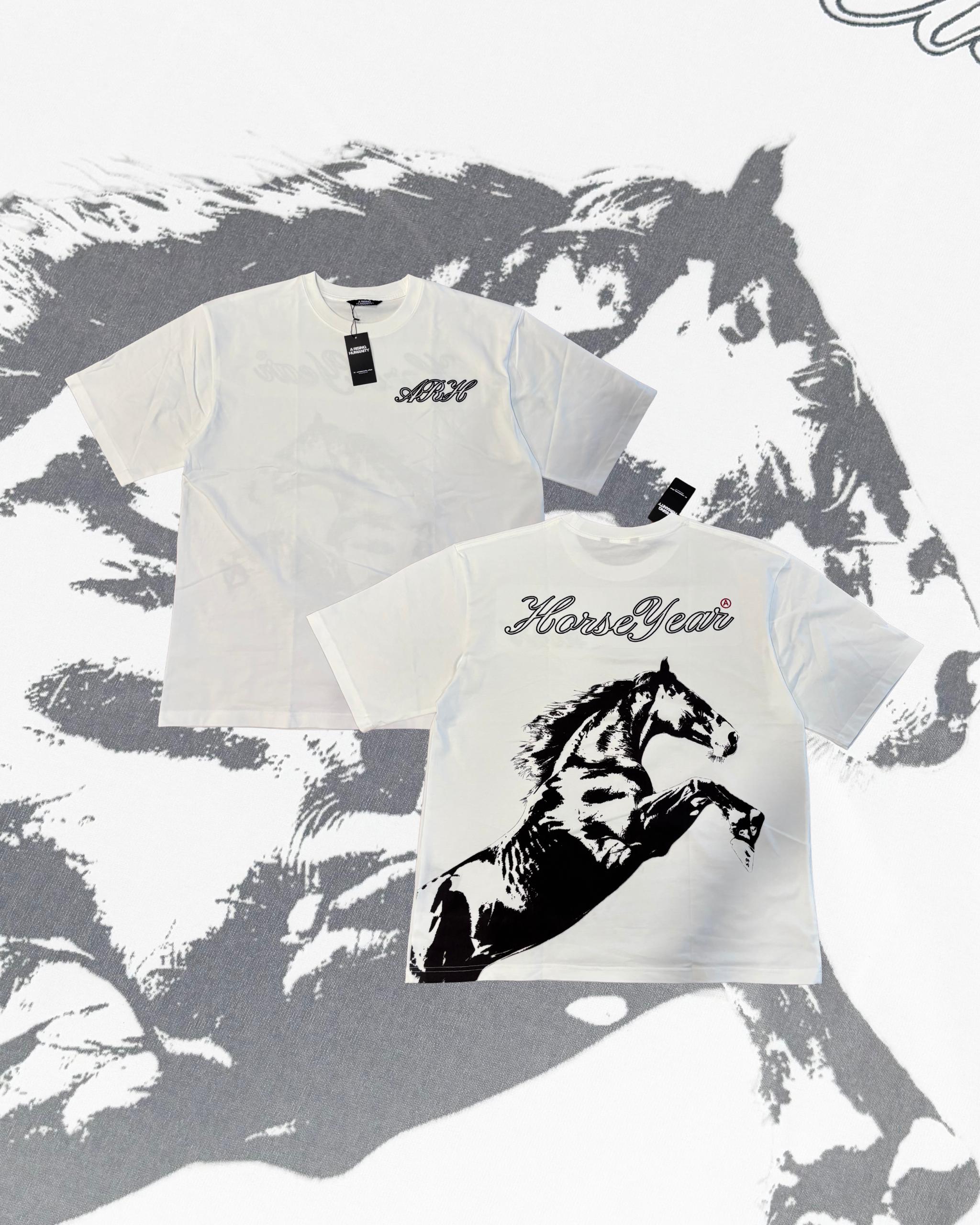 A RISING HUMANITY HORSE RISE TEE WHITE