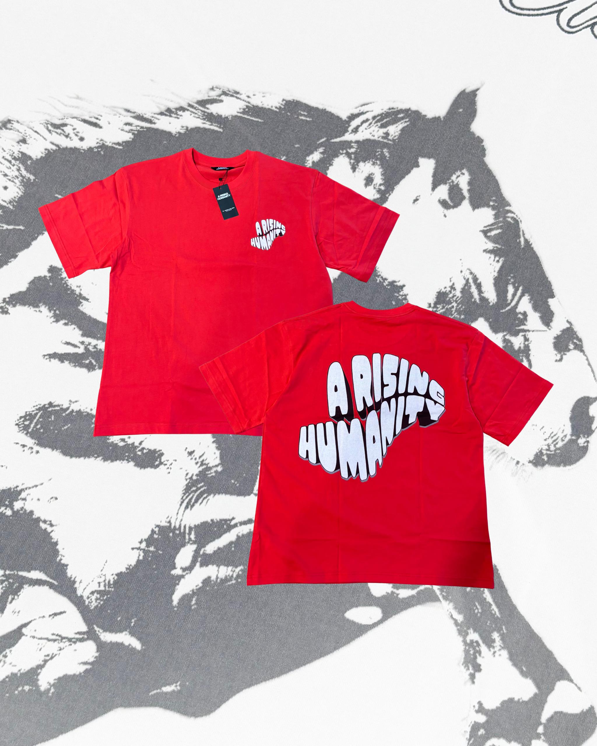 A RISING HUMANITY CORE FLOW BASIC TEE RED
