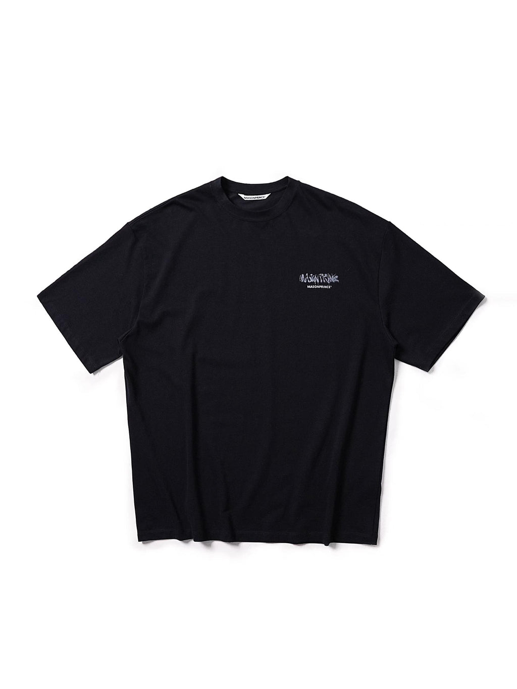 MASONPRINCE DOUBLE SMALL LOGO PRINT TEE BLACK