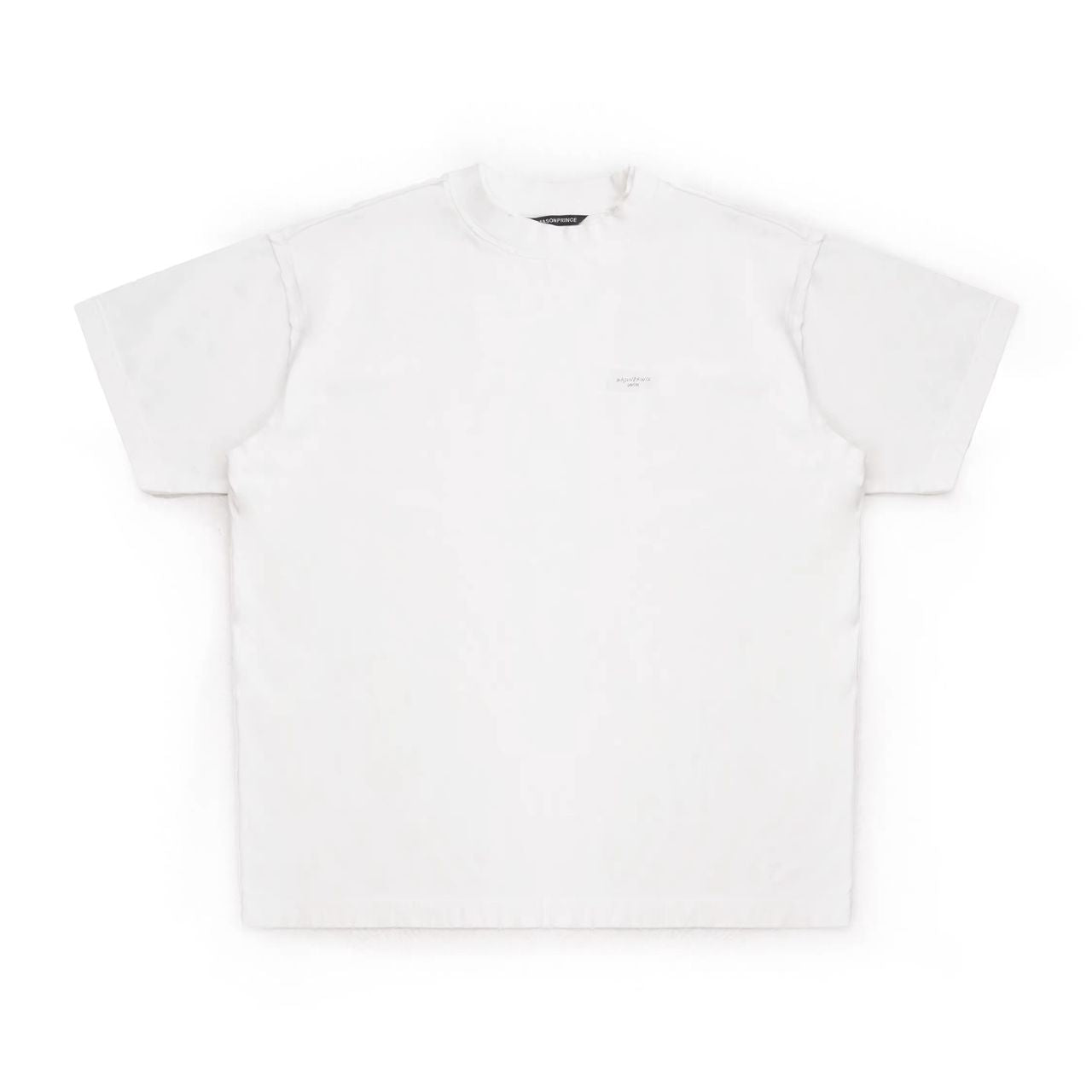 MASONPRINCE DOUBLE COLLAR RUBBER PRINT TEE WHITE