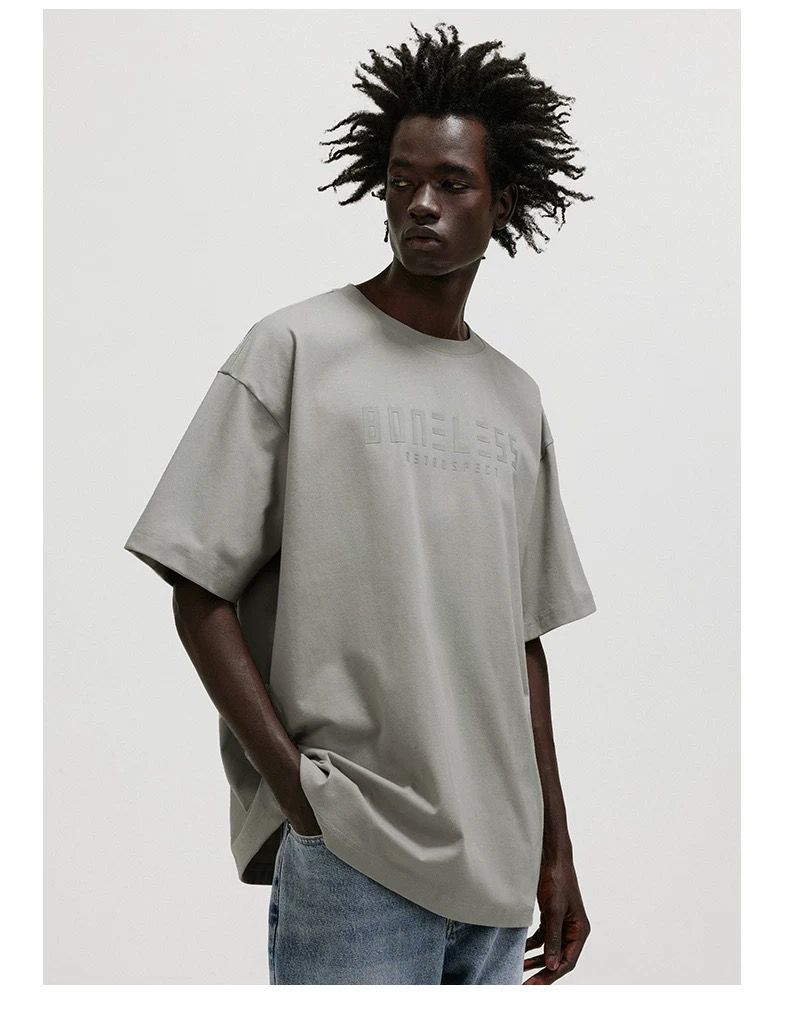 BONELESS BASIC PRINT LOGO TEE DARK GREY