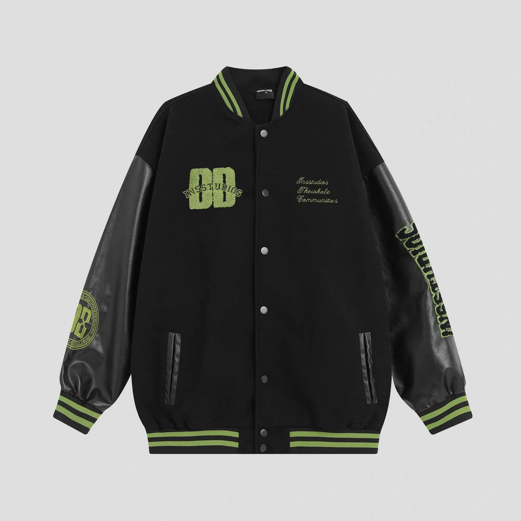 INS STUDIOS  FLOCKED TOWEL  BASEBALL JACKET