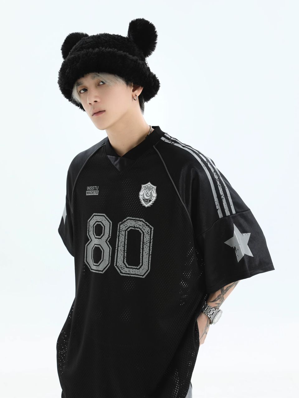 INS STUDIOIS EMBLEM LOGO JERSEY T BLACK