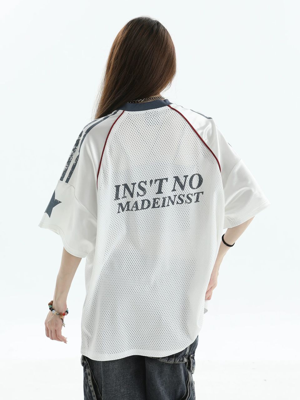 INS STUDIOIS EMBLEM LOGO JERSEY T WHITE