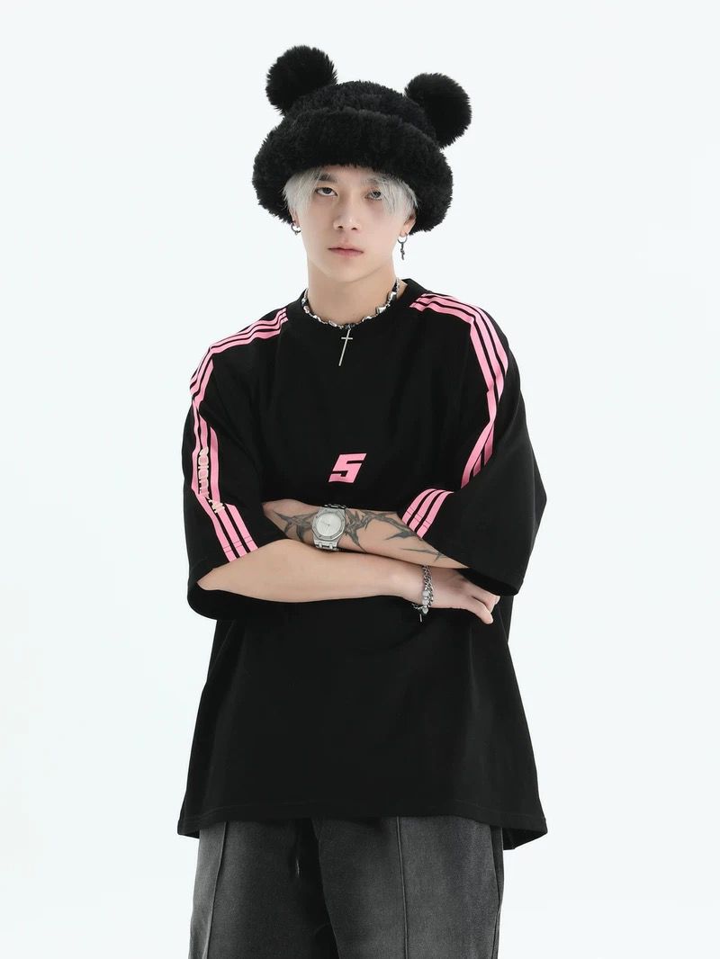 INS STUDIOS THREE STRIPE TEE BLACK