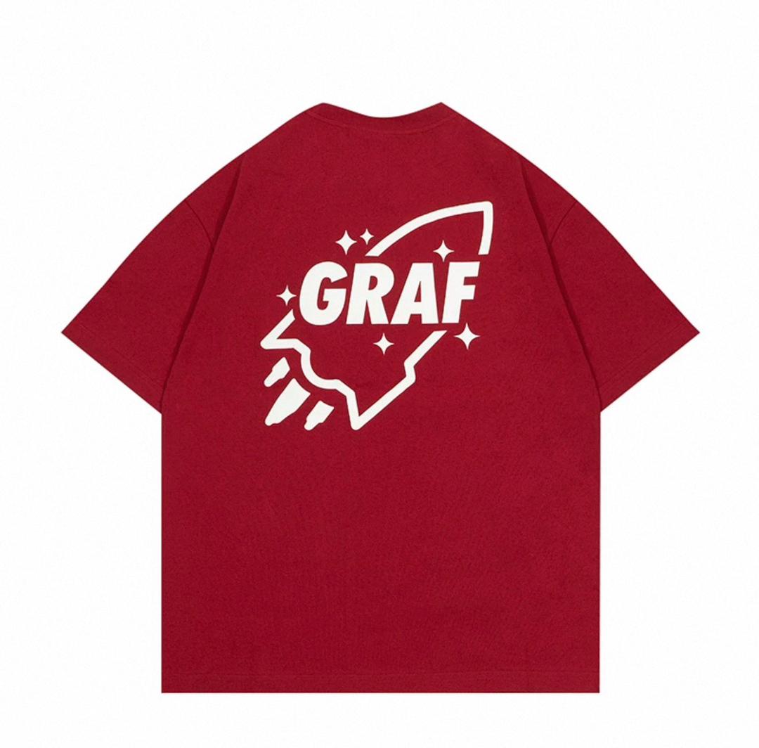 GRAF&WU SPACE ROCKET TEE RED