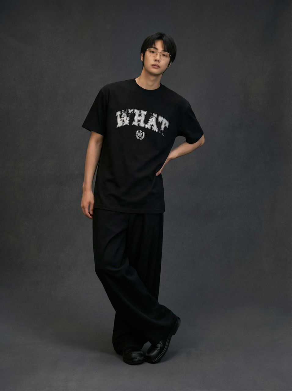 WHAT Shadow Logo TEE (BLACK)