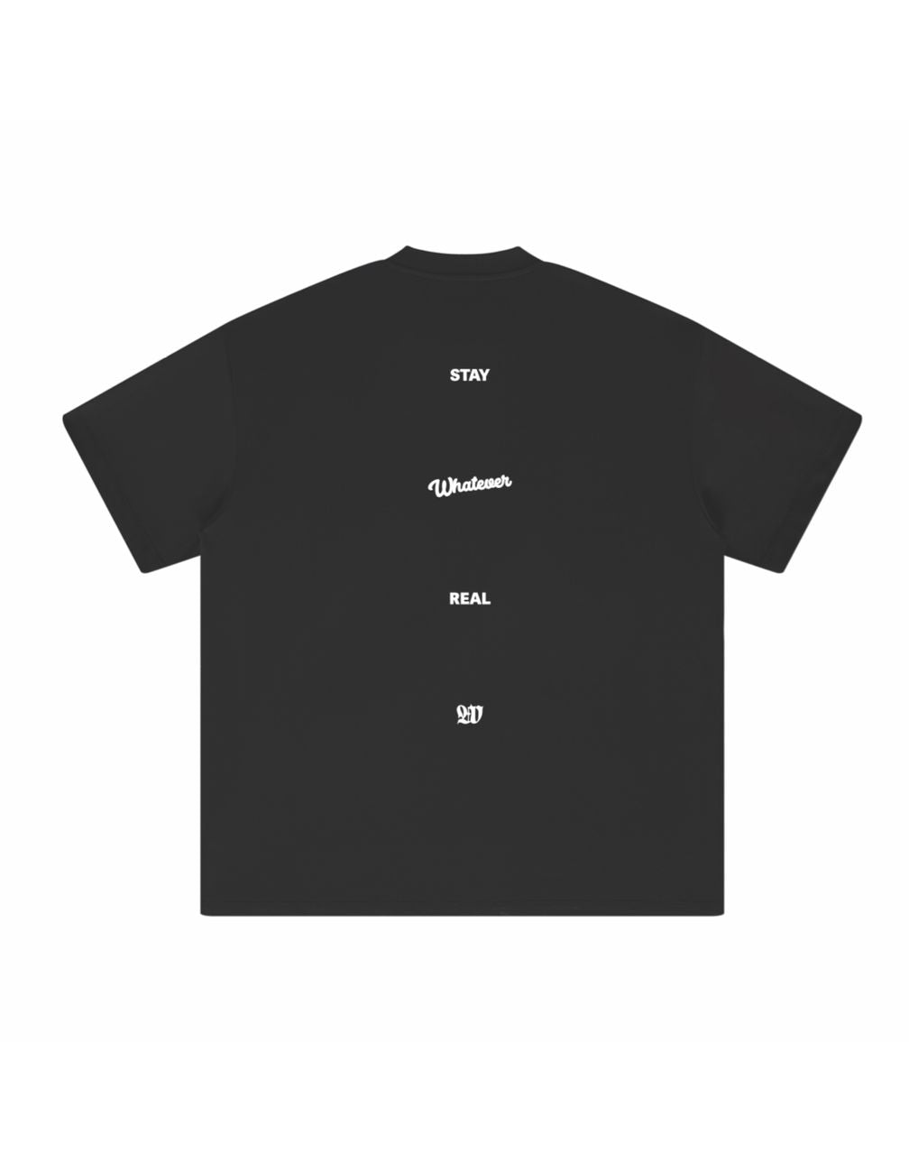 WHATEVER EMBROIDERY LOGO TEE BLACK