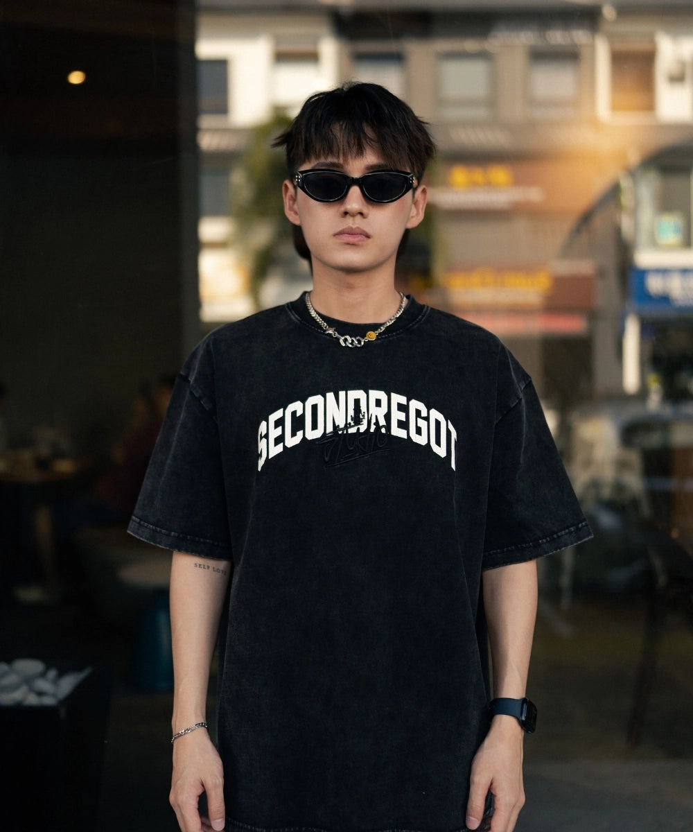 2ND WASHED RIFT TEE BLACK
